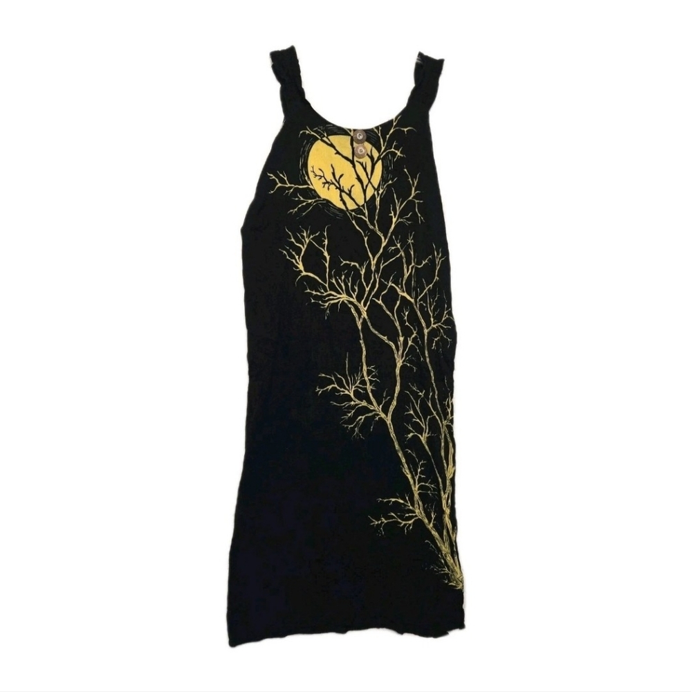 Qonita Collection Gauze Tank Dress Moonlight Tree Moon Grunge Goth Halloween